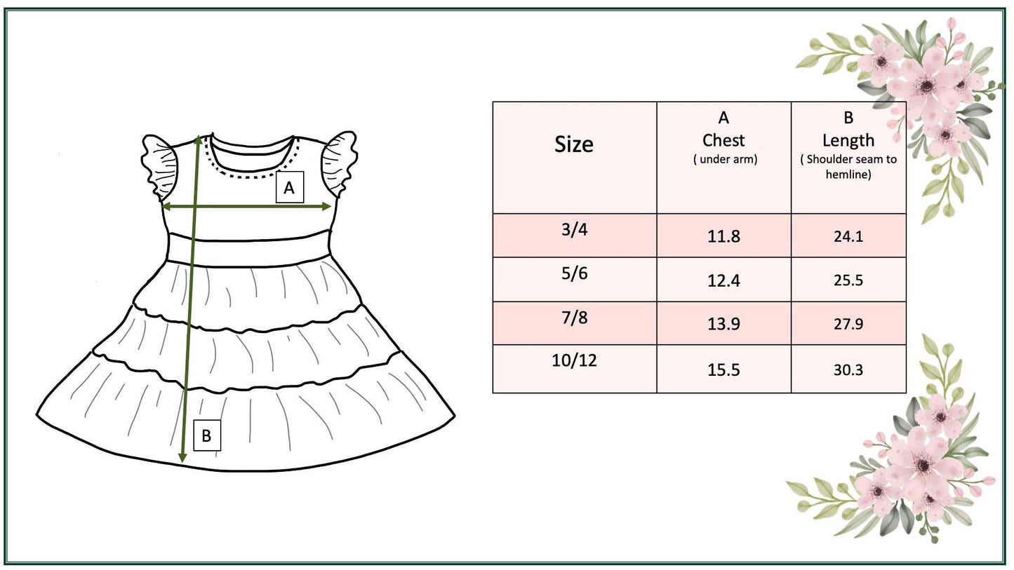 Daisy & Checkered Tiered Dress