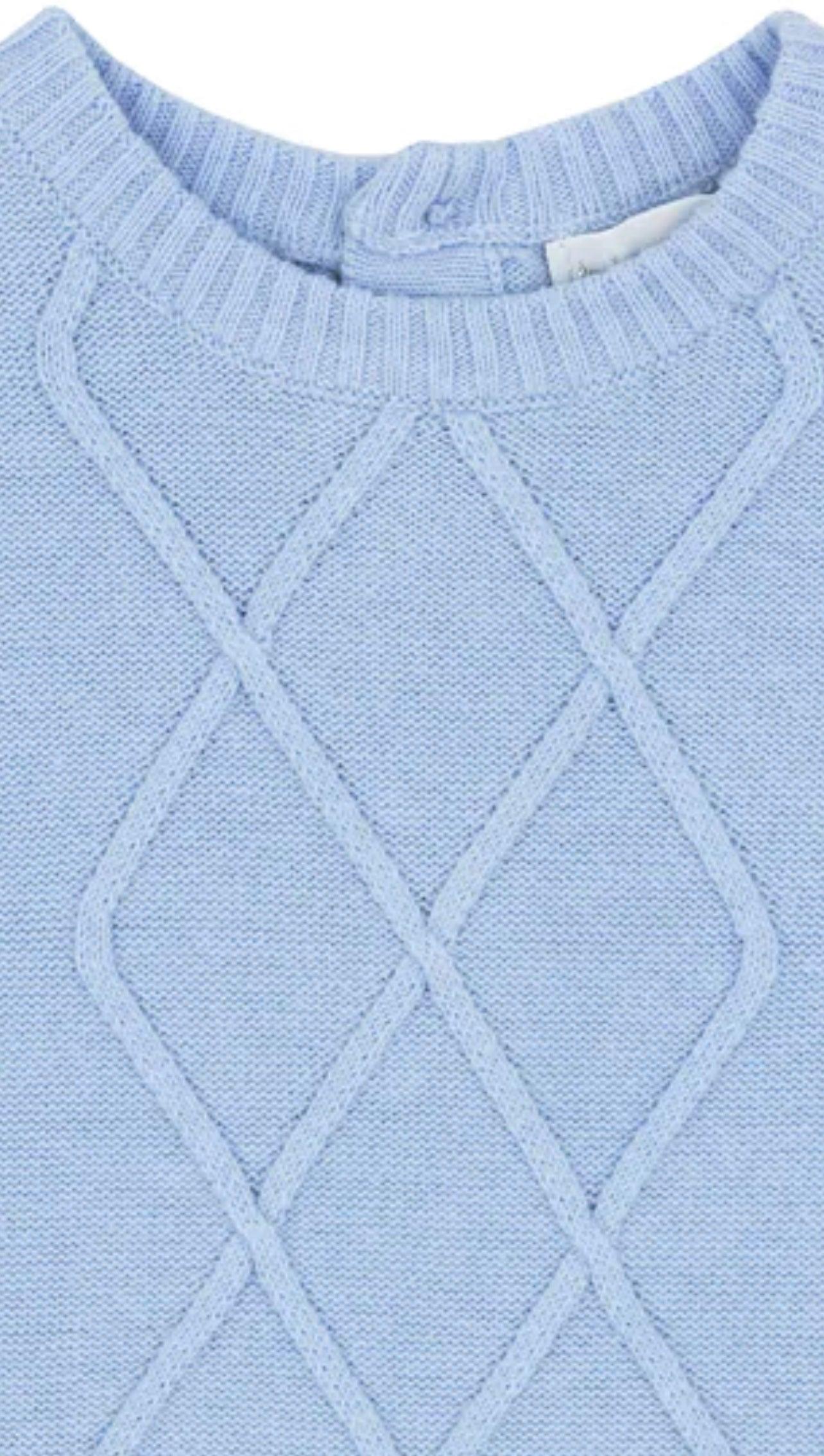 Blues Baby - BOYS FINE KNITTED CABLE DETAIL SHORT SET - Braxton Rayemyer 