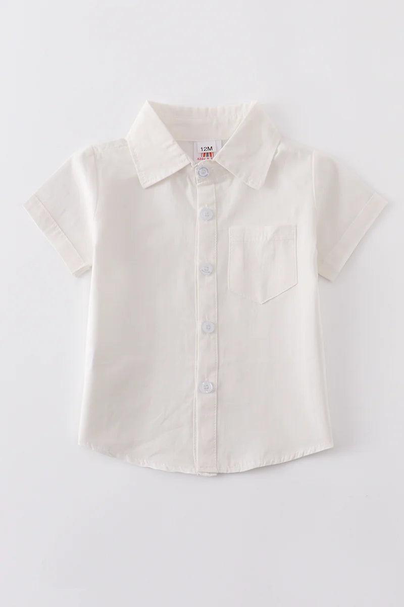 Honeydew - White Button Down Pocket Boy Shirt - Braxton Rayemyer 