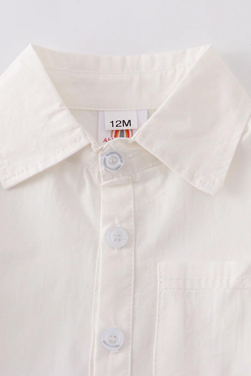 Honeydew - White Button Down Pocket Boy Shirt - Braxton Rayemyer 