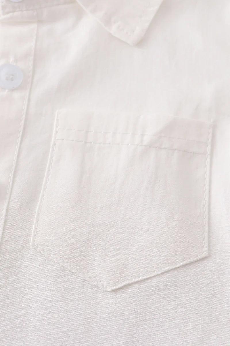 Honeydew - White Button Down Pocket Boy Shirt - Braxton Rayemyer 