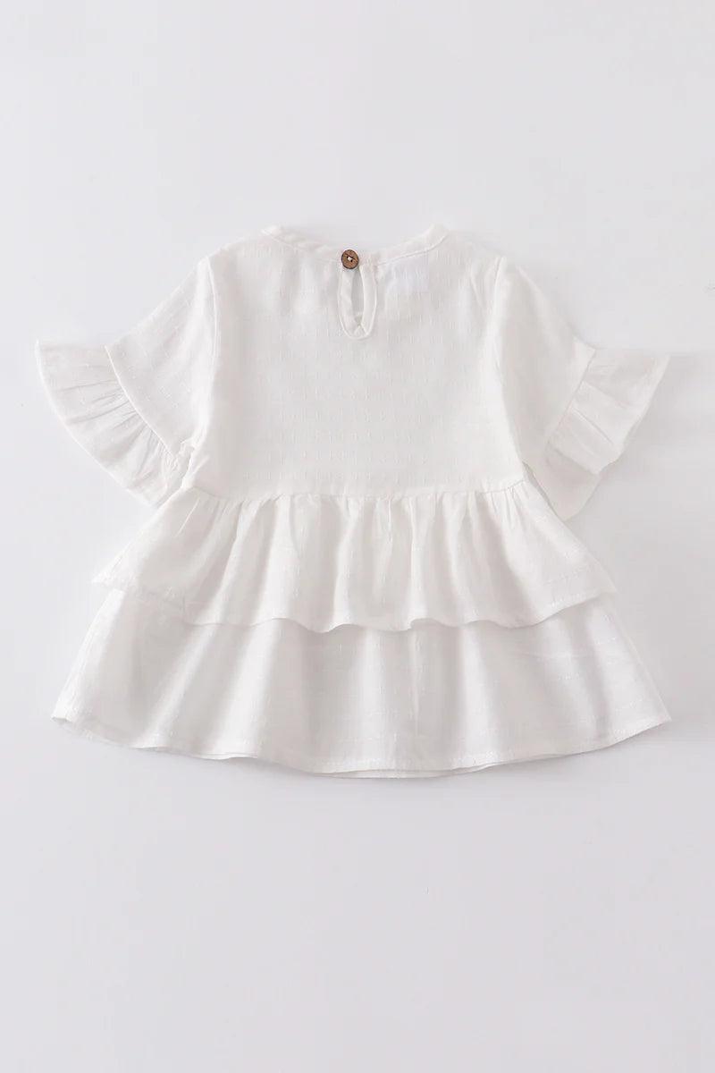 White Ruffle Tiered Tunic Dress - Braxton Rayemyer 