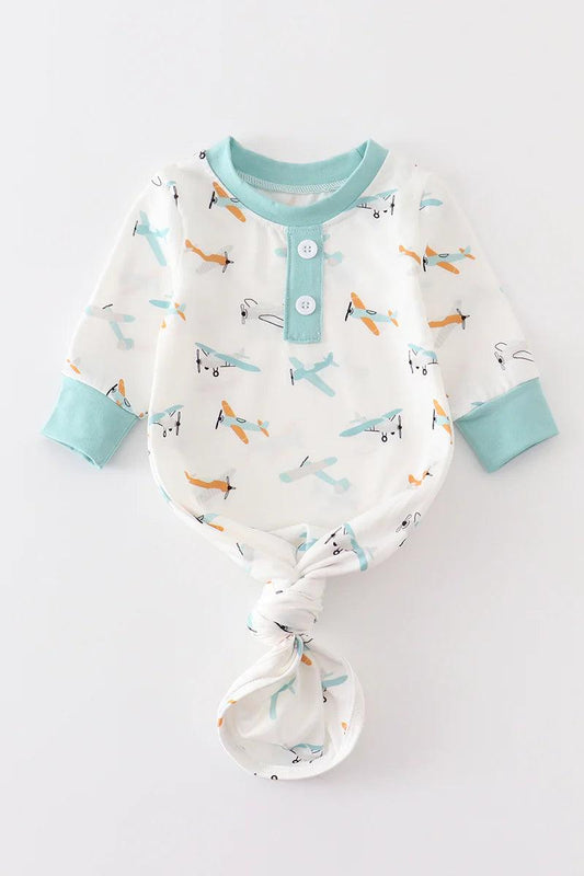 Aircraft Baby Boy Gown - Braxton Rayemyer 