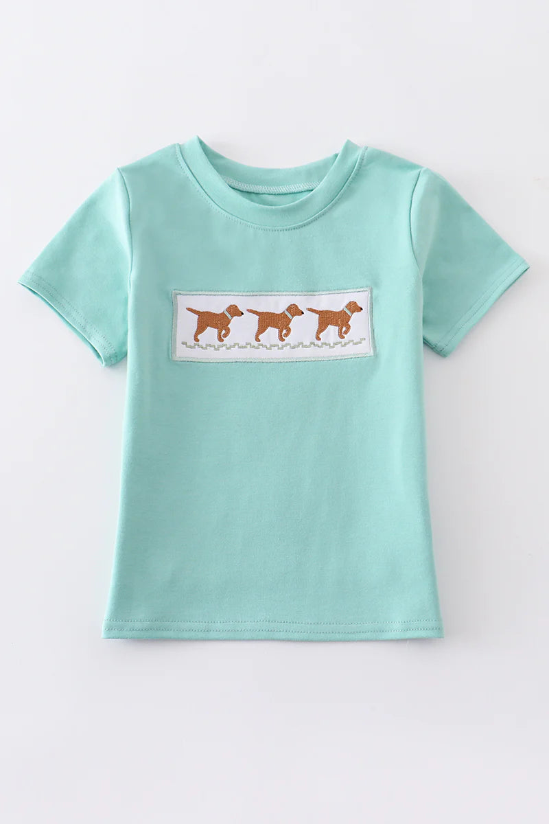 Three Dogs Embroidery Boy Top - Braxton Rayemyer 