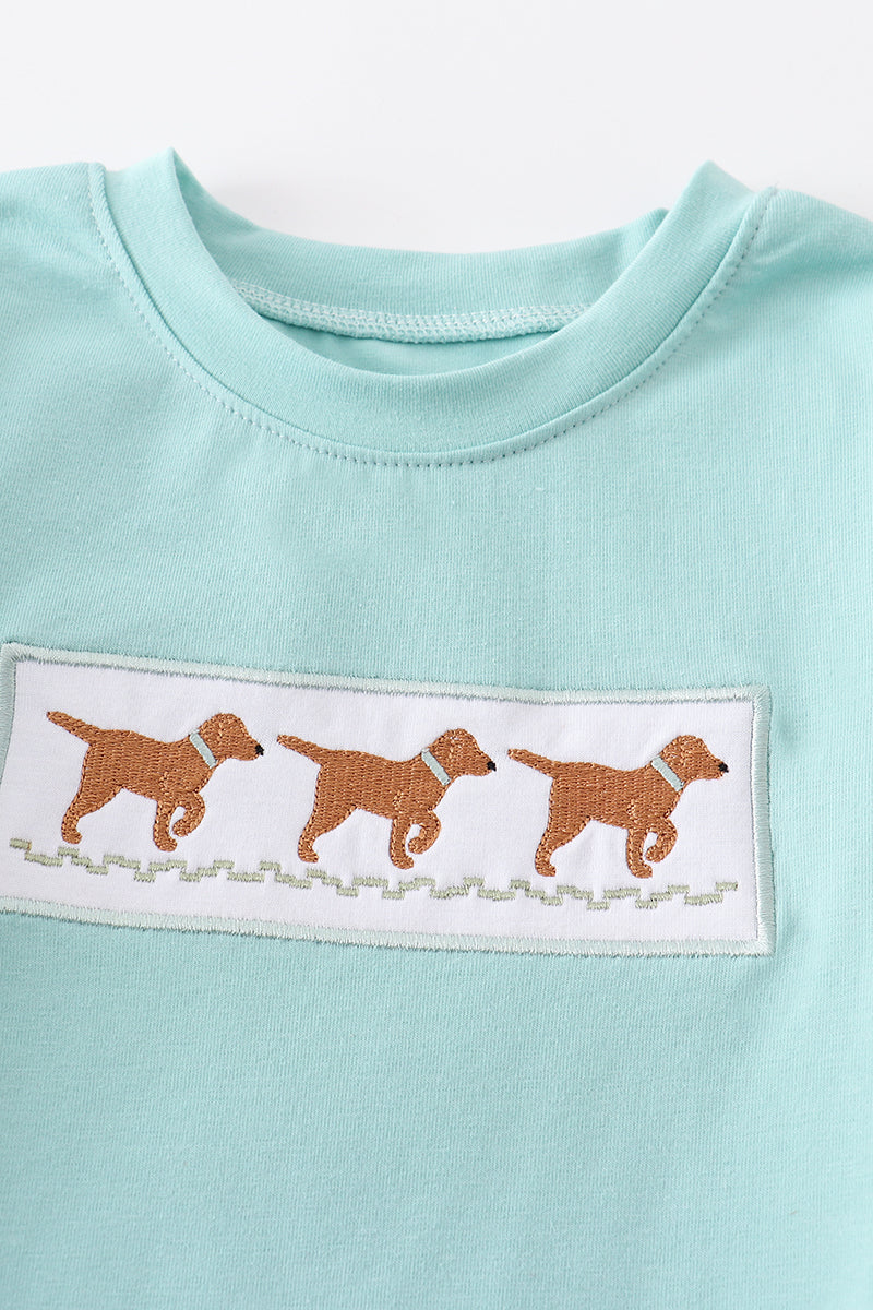 Three Dogs Embroidery Boy Top - Braxton Rayemyer 