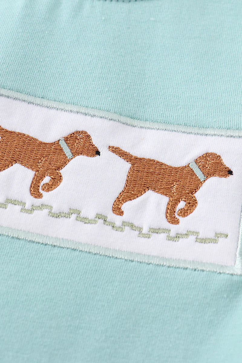 Three Dogs Embroidery Boy Top - Braxton Rayemyer 