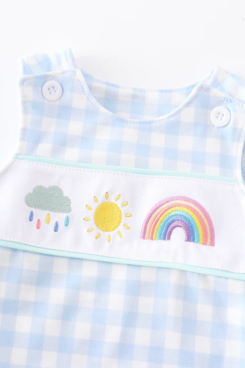 Rainbow Sun Embroidery Plaid Bubble - Braxton Rayemyer 