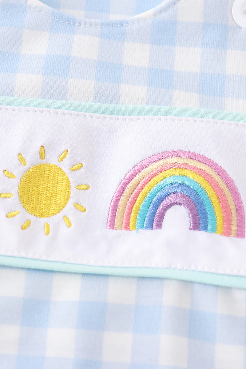 Rainbow Sun Embroidery Plaid Bubble - Braxton Rayemyer 