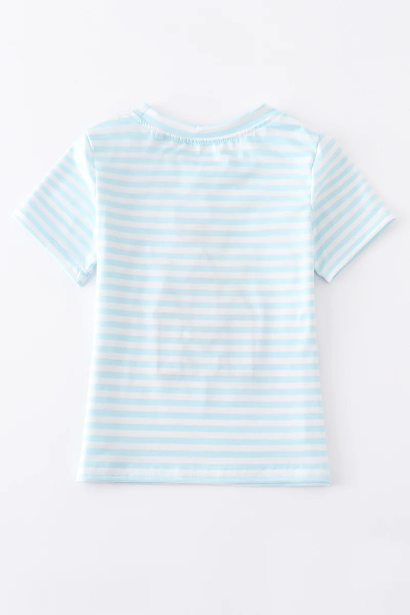 Stripe Castle Appliqué Boy Top - Braxton Rayemyer 