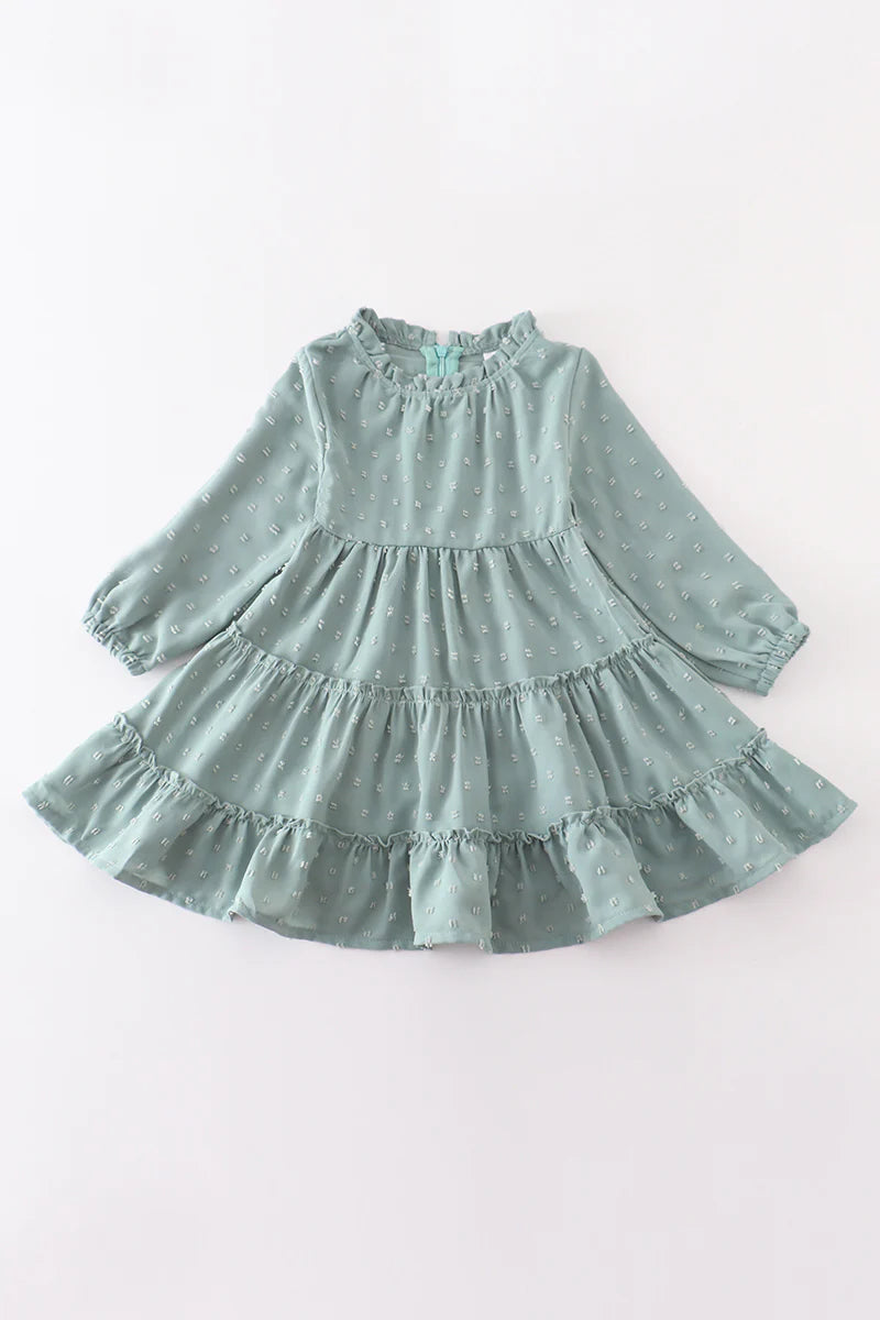 Green Dot Ruffle Tiered Dress - Braxton Rayemyer 