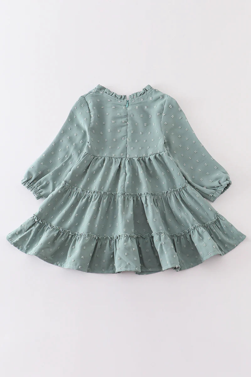 Green Dot Ruffle Tiered Dress - Braxton Rayemyer 