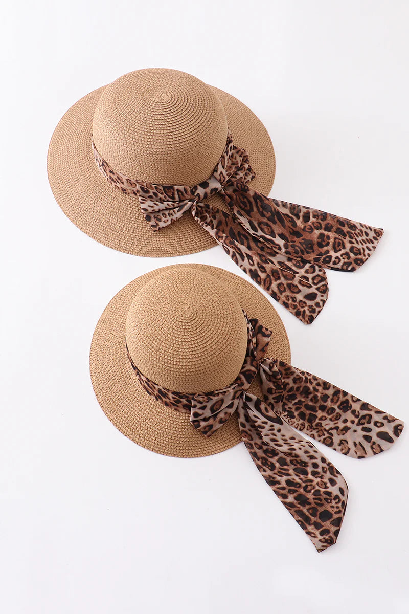 Leopard Silk Ribbon Straw Hat - Mommy and Me - Braxton Rayemyer 