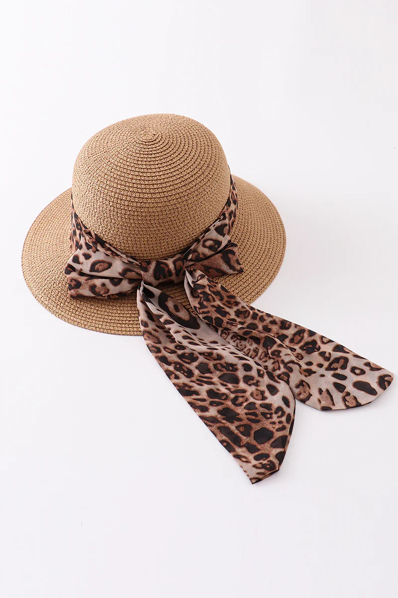 Leopard Silk Ribbon Straw Hat - Mommy and Me - Braxton Rayemyer 