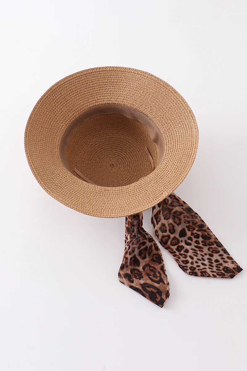 Leopard Silk Ribbon Straw Hat - Mommy and Me - Braxton Rayemyer 