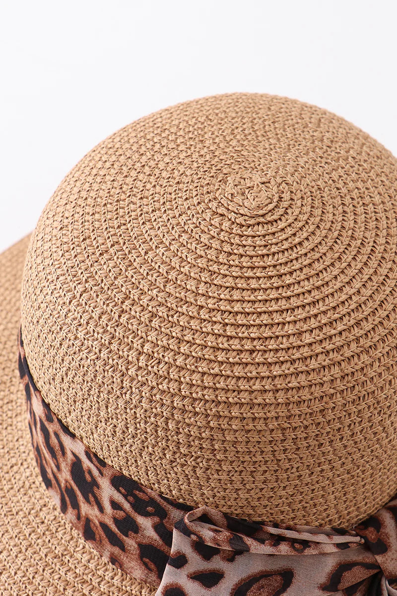 Leopard Silk Ribbon Straw Hat - Mommy and Me - Braxton Rayemyer 