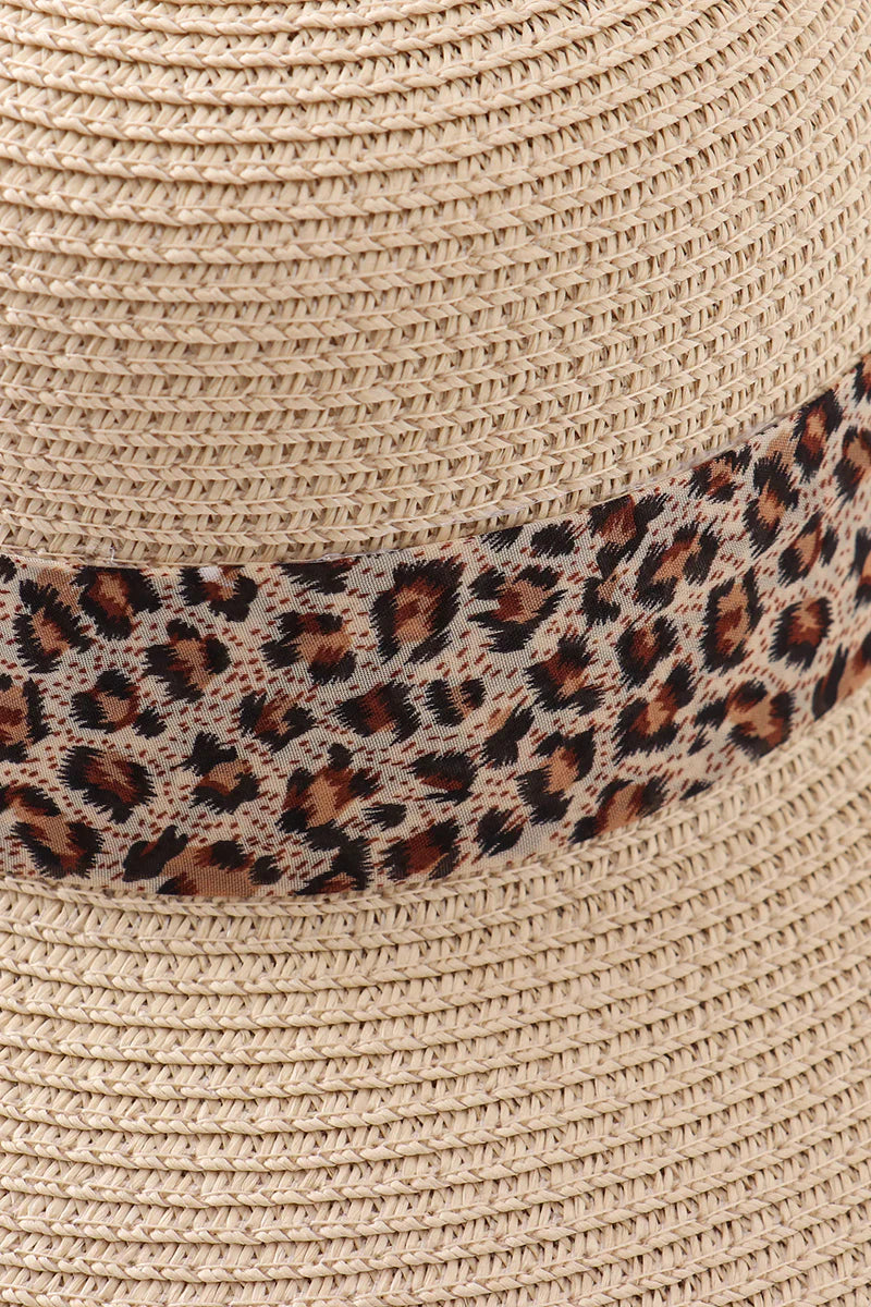 Cream Leopard Silk Ribbon Straw Hat - Mommy and Me - Braxton Rayemyer 