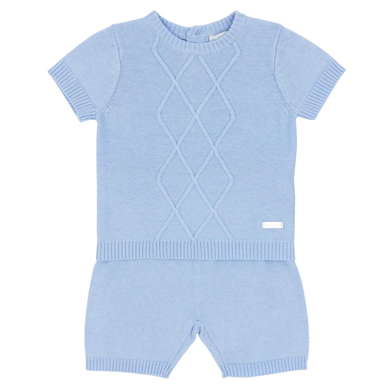 Blues Baby - BOYS FINE KNITTED CABLE DETAIL SHORT SET - Braxton Rayemyer 