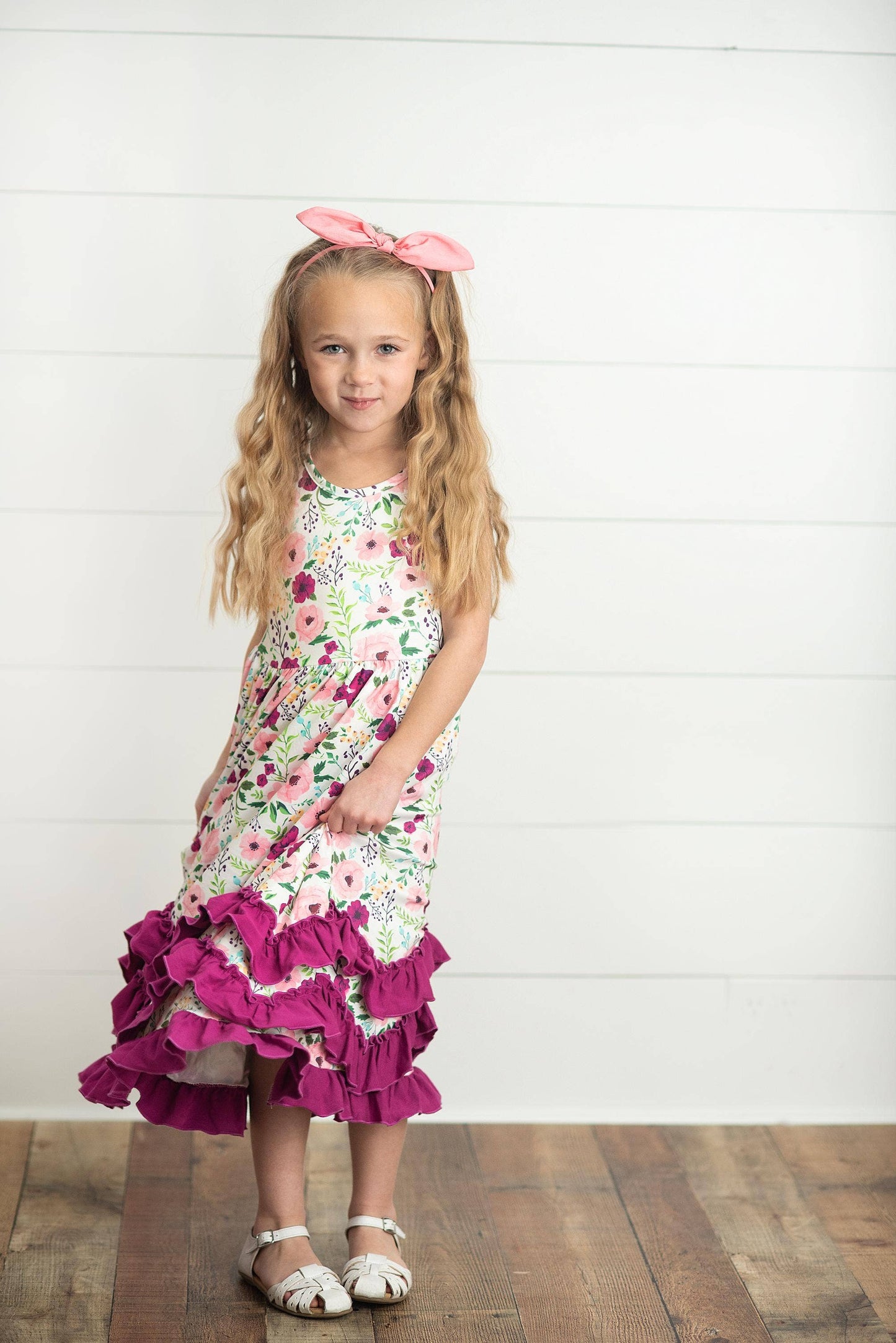 Plum Floral Twirly Layering Dress