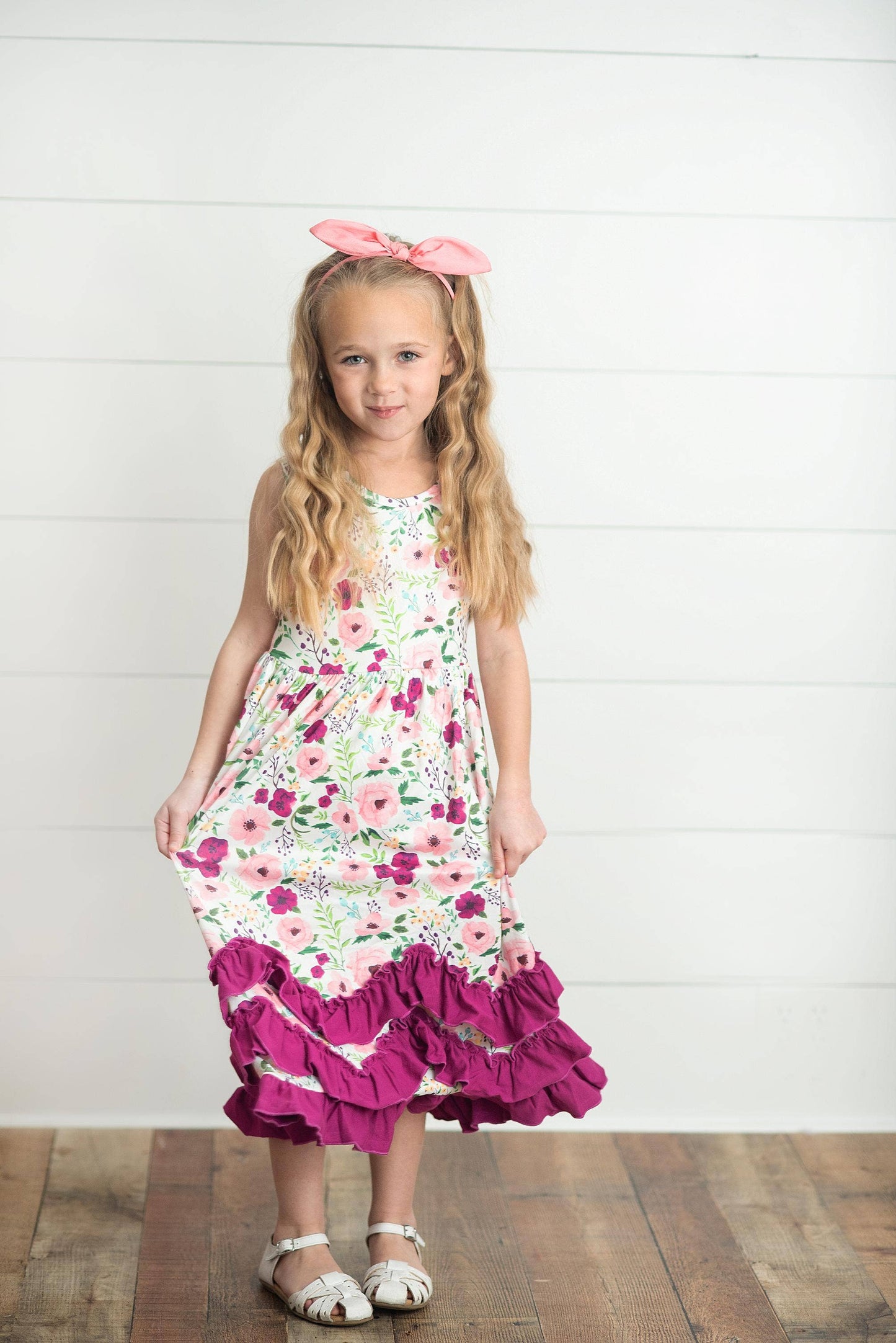 Plum Floral Twirly Layering Dress