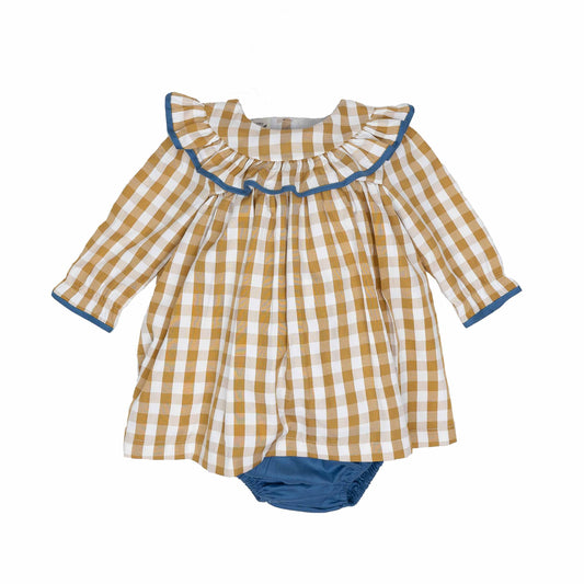 Maggie Mustard Check Bloomer Set - Braxton Rayemyer 