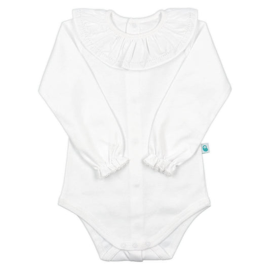 Bean Baby Clothes - Cotton Baby Bodysuit Onesie with White Collar - Braxton Rayemyer 